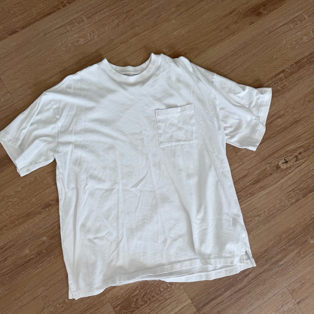 Madewell Oversized White Short-Sleeve Pocket Tee